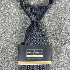 Steve & Barry’s 100% Silk Necktie Geometric Design New NWT Men’s Blue